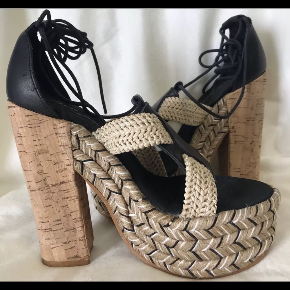 Free People High Society Lace Up Platform Sandals